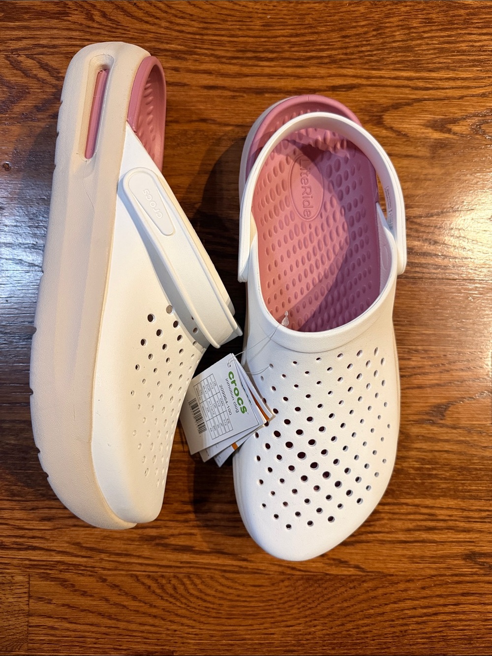 CROCS White Clogs and Heel Strap